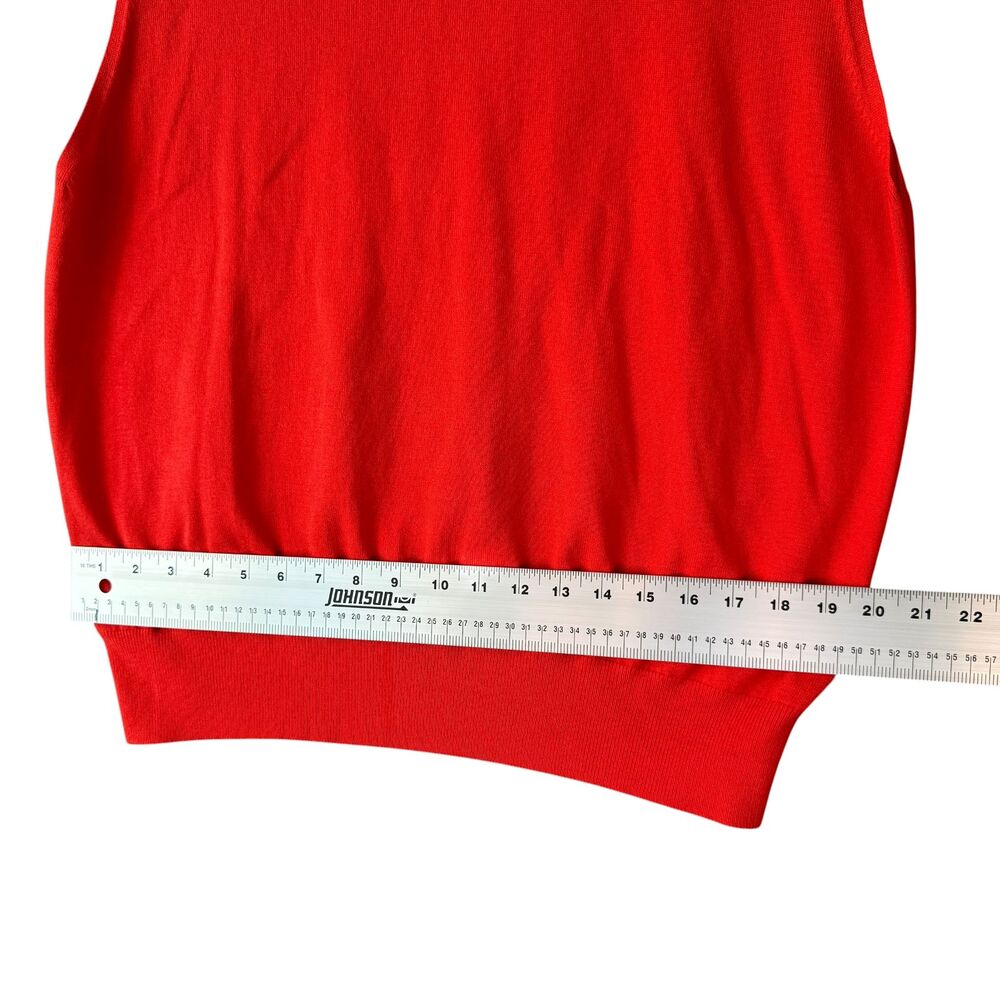 Ann Taylor Mock Neck Sweater Shell Sleeveless XXL Orange Red Silk Blend Layering - Picture 5 of 8